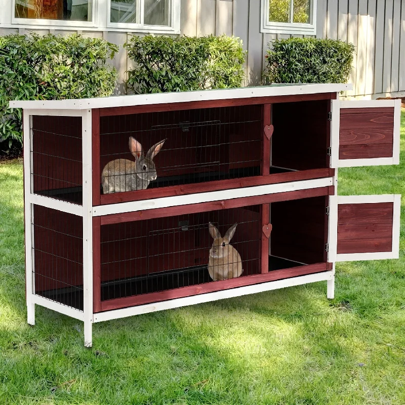  . **Dog toy sound ball**PawHut Two-Tier Double Decker Wooden Rabbit Hutch Pet Cage 136.4Lx50Wx93H cm-Brown/White