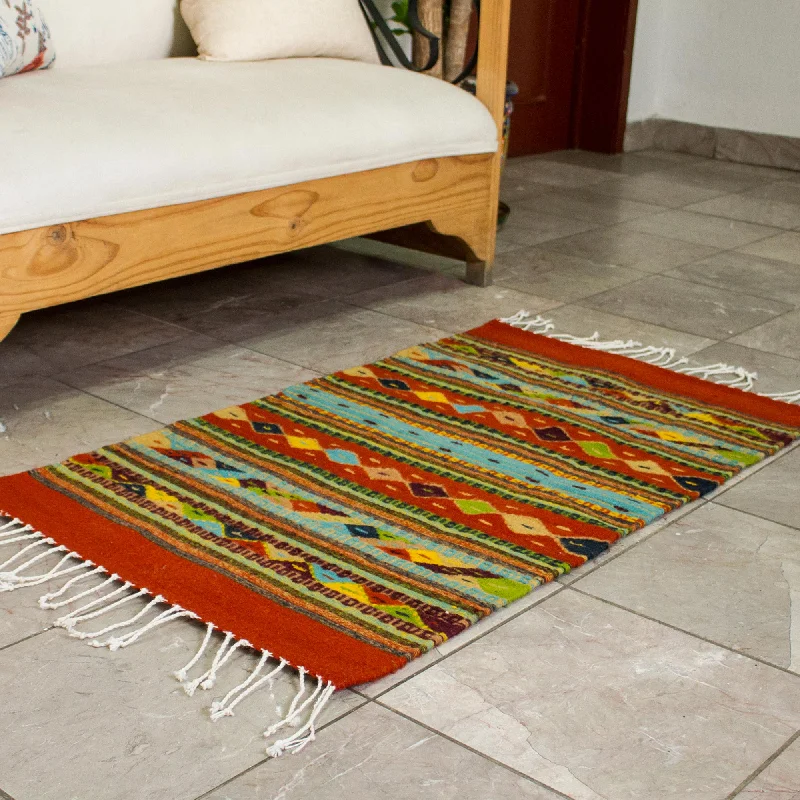 - Air box TSA certified check-inFestive Diamonds Genuine Zapotec Handwoven Rug with Natural Organic Dyes