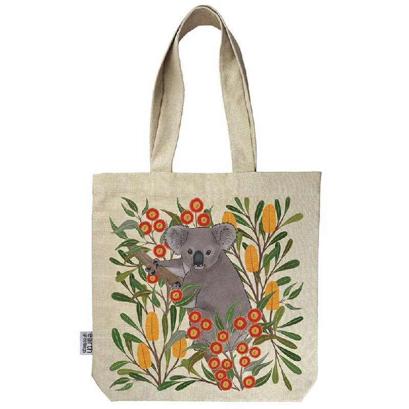 - ​​Christmas pet Christmas clothingEarth Greetings Organic Cotton Tote Bag with Inner Pocket - Koala Country