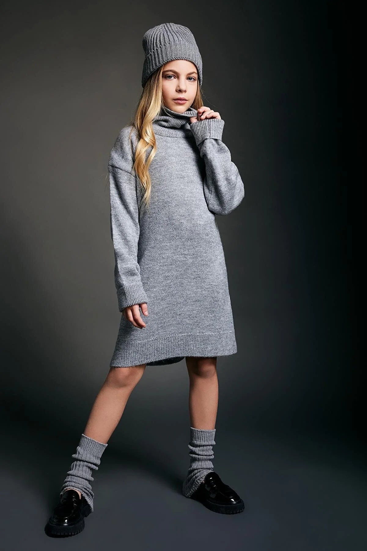 - Pet water dispenser UV sterilization versionDefacto Girl's Grey Turtleneck Long Sleeve Knitwear Dress