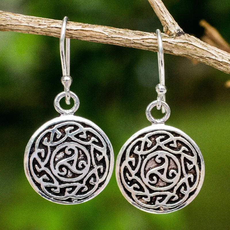 - Pet fence foldable indoorSister Goddess Free Trade Celtic Motif Round Silver Earrings from Thailand