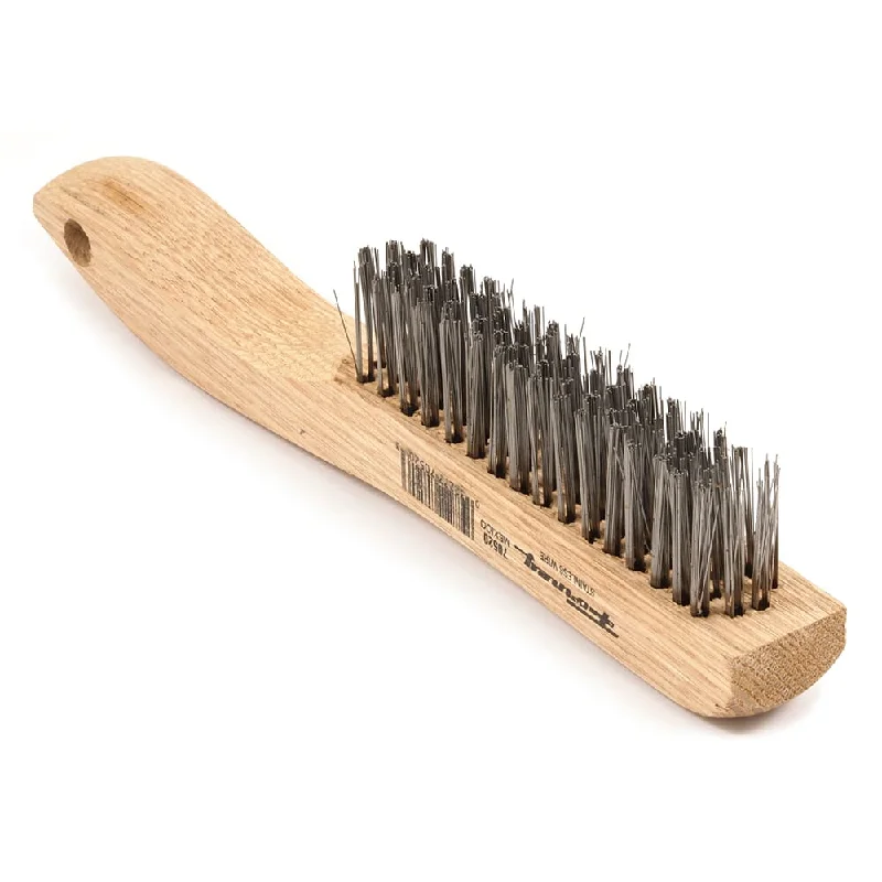 ---Scratch Brush with Shoe Handle, Stainless, 4 x 16 Rows