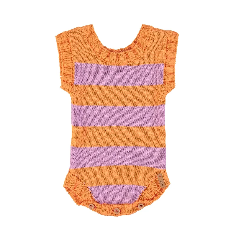 - Degradable pet feces bagPiupiuchick Lavander Stripe Knitted Bodysuit