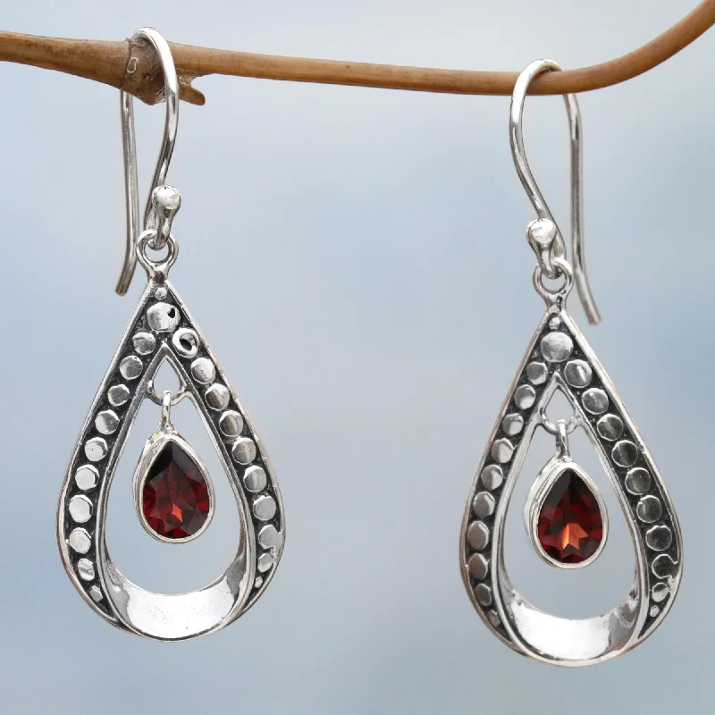 - Cat anti-jump window safety netCharming Tears in Red Sterling Silver and Garnet Dangle Earrings from Indonesia