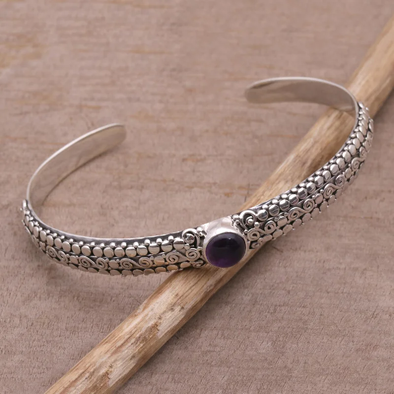 - Summer pet ice matSwirling Altar Amethyst and Sterling Silver Cuff Bracelet from Bali