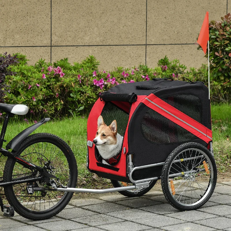   . **Cat collar bell model**PawHut Bicycle Pet Trailer in Steel Frame-Red/Black