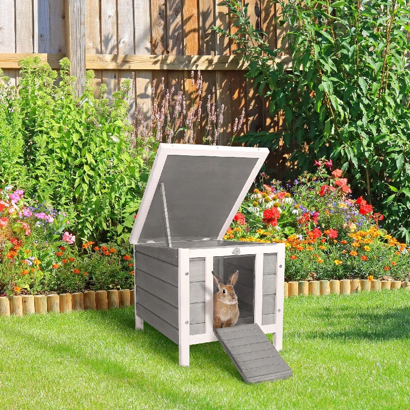  . **Pet backpack is breathable**PawHut Wooden Rabbit Hutch Outdoor