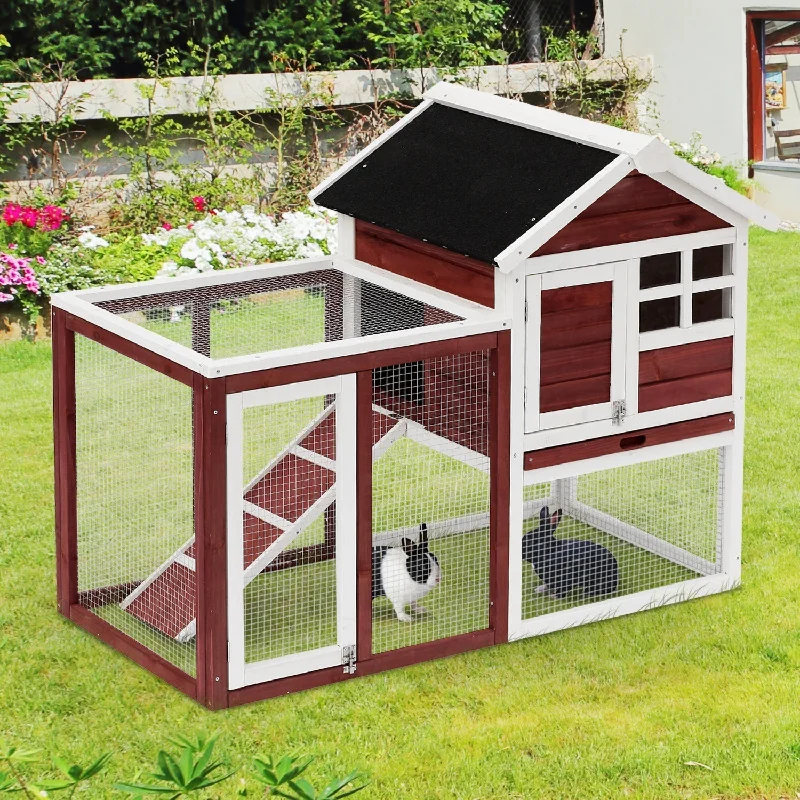  . **Dog collar is luminous and reflective**PawHut 2 Tier Rabbit Hutch Outdoor