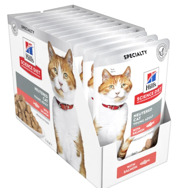 - Remote interactive pet feederHill's Cat Wet Food - Neutered Cat - Salmon - Box (12 x 85g)