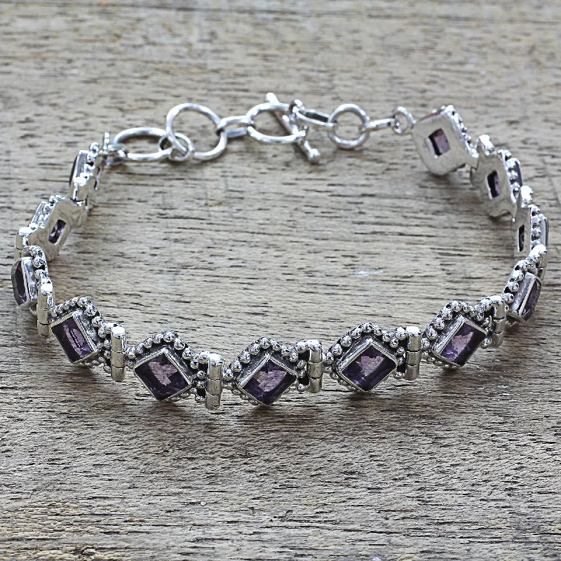 - Degradable pet feces bagPurple Voyage Amethyst Sterling Silver Tennis Style Bracelet from India