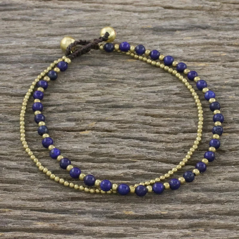 - Deodorizing cat litter tofu litterRinging Beauty Lapis Lazuli and Brass Beaded Anklet from Thailand