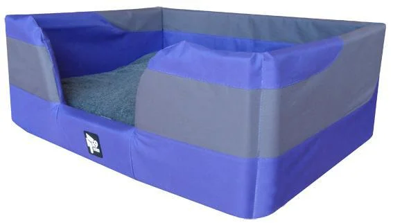 ---K9 Stay Dry Dog Bed - Grey & Purple Small