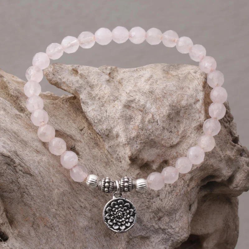 - Pet monitor with cameraLotus View Rose Quartz and Floral Charm Beaded Bracelet from Bali