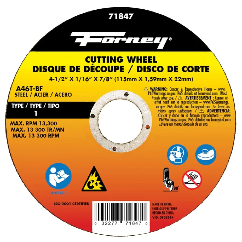 - Cat stress soothing sprayCut-Off Wheel, Metal, Type 1, 4-1/2 in x 1/16 in x 7/8 in