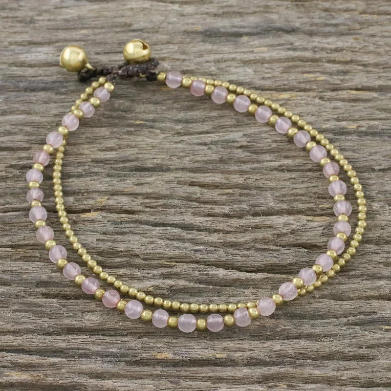 - Teething and chewing toys for puppiesRinging Beauty Rose Quartz and Brass Beaded Anklet from Thailand