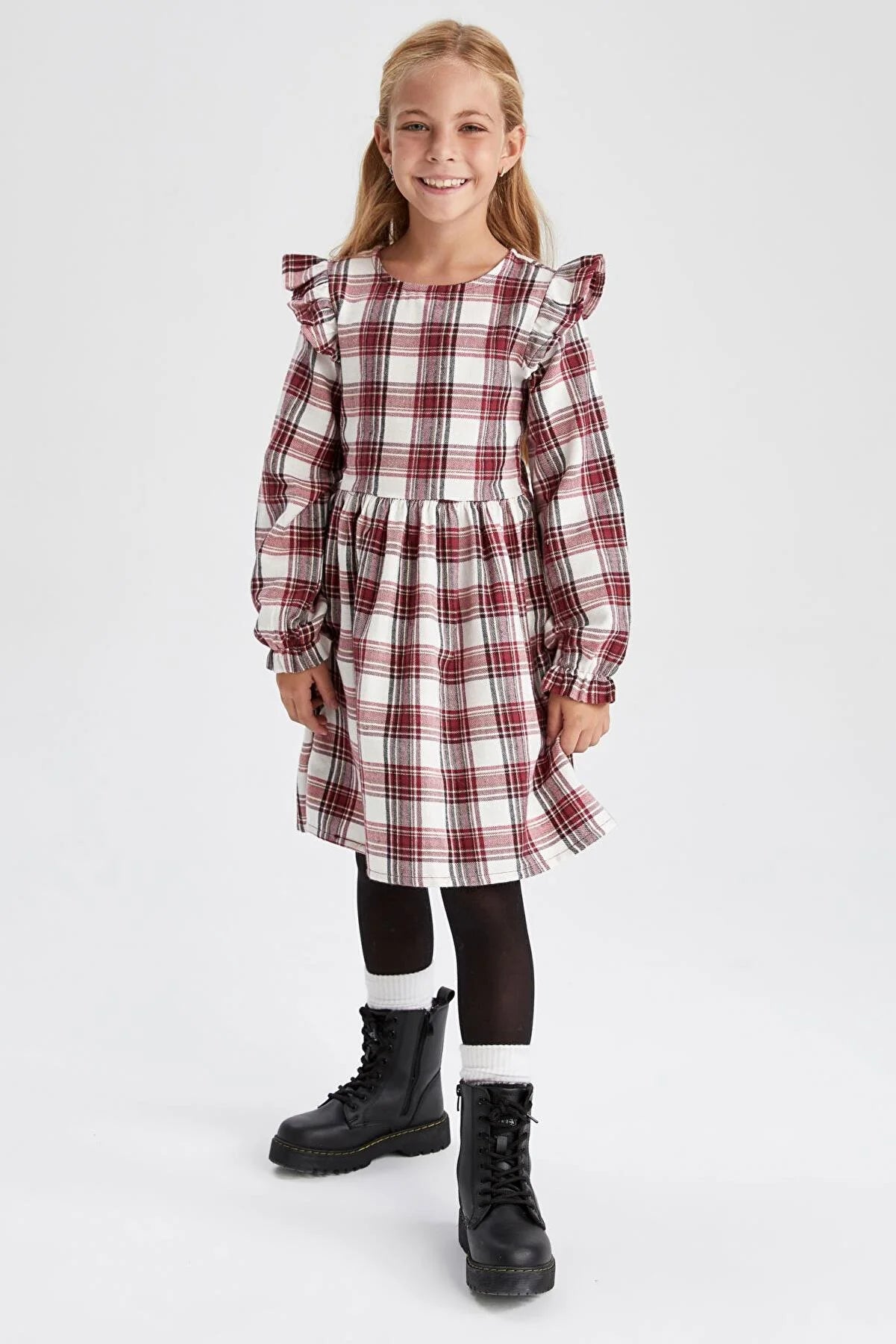 - Chinchilla cooling ice nest ceramic plateDefacto Girl's Square Patterned Long Sleeve Flannel Dress