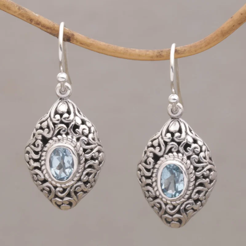 - Climbing pet constant temperature heating padTabanan Tendrils Sterling Silver and Blue Topaz Dangle Earrings from Bali