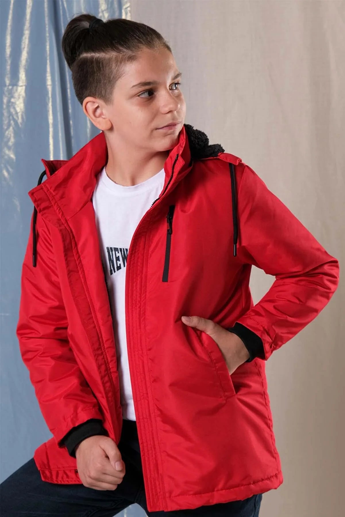 - Automatic temperature adjustment cat bedPina Kids Boy's Red Thick Long Coat