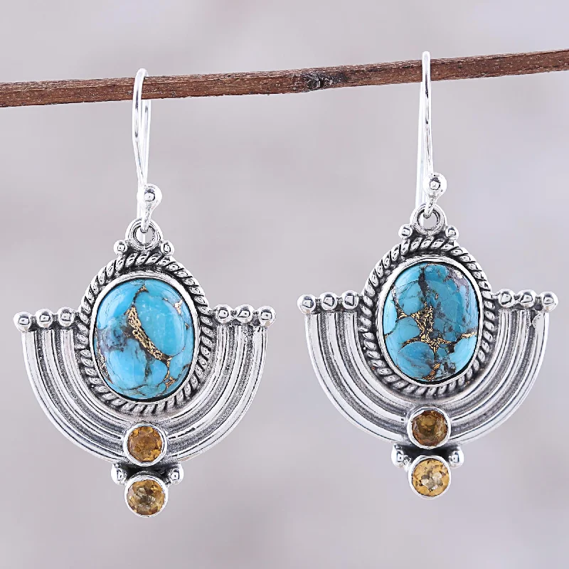 - Cat hair ball removal and hair removal creamBlue Flame Citrine and Blue Composite Turquoise Dangle Earrings