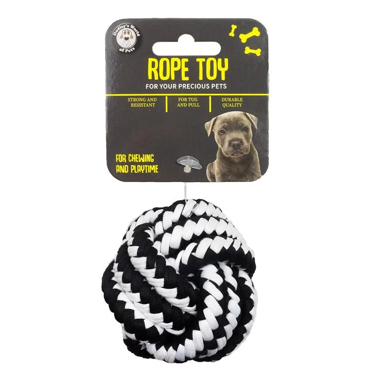  -Explosion-proof leash FOR LARGE dogsRope Ball Black & White Dog Toy, Cotton, 7.5cm