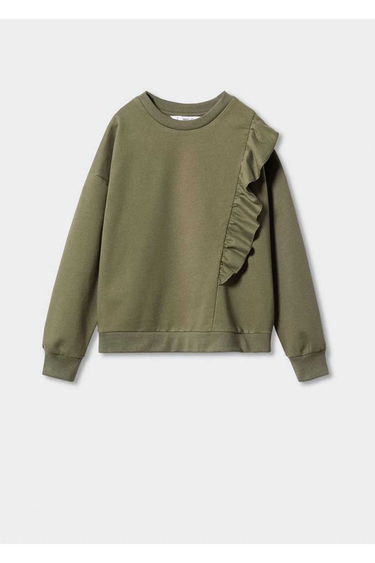 - Organic cotton dog bibsMango Kids Girl's Khaki Ruffle Cotton Sweatshirt