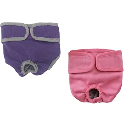 Large dog clothesKUTKUT Combo of 2 Reusable Pet Cotton Physiological Diapers, Washable Sanitary Pet Physiological Pant|Adjustable Menstruation Underwear for Female Dog in Heat Period