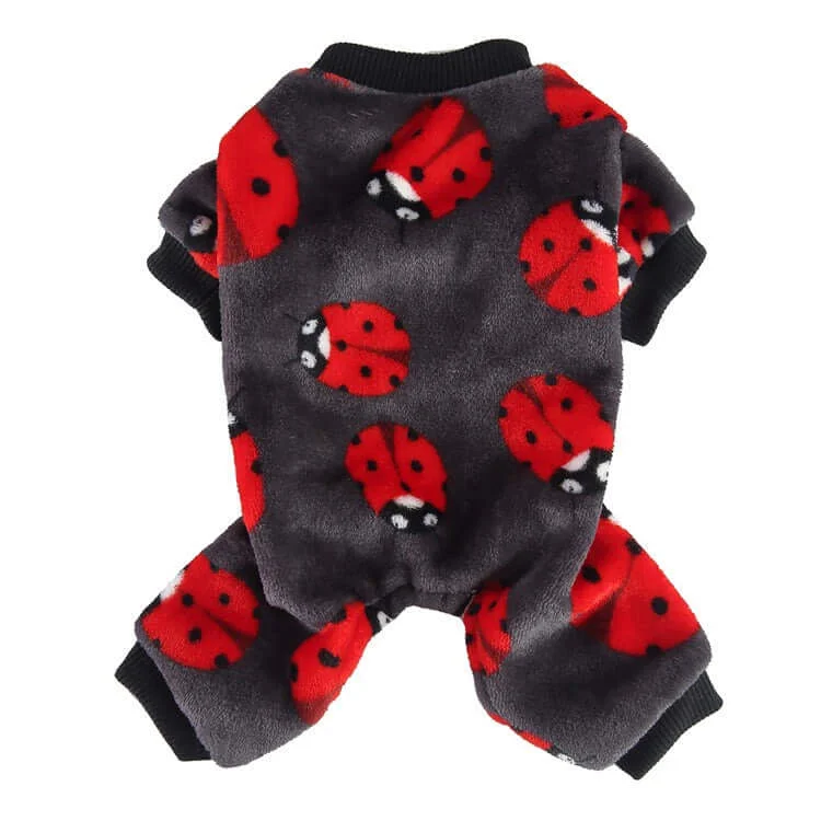 Pet cotton clothesKUTKUT Dog Pajamas Coat Cat PJSJumpsuit Soft Velvet Doggie Jumpers Onesies Jammies Fleece Cat Apparel Pet Clothes Warm Flannel Cold Weather Puppy Small Dogs Rompers (CuteBees)