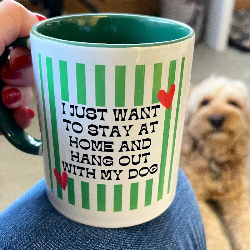 - Winter dog thick down jacketGreen Stripe Hang out with my Dog Mug