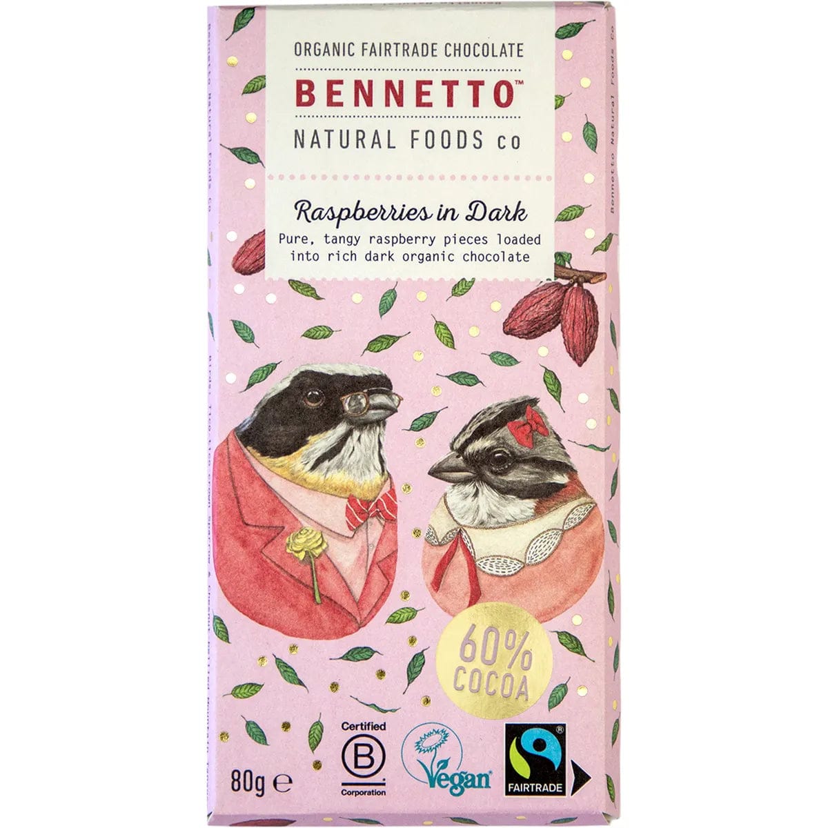  -Cost-effective dog foodBennetto Organic Dark Chocolate 80g - Raspberries