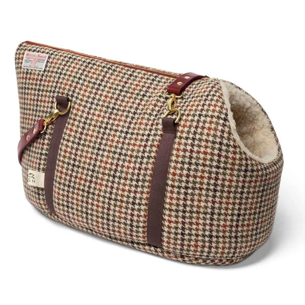 - Summer pet ice matElsdale Brown Check Harris Tweed Luxury Dog Carrier and Travel Bed