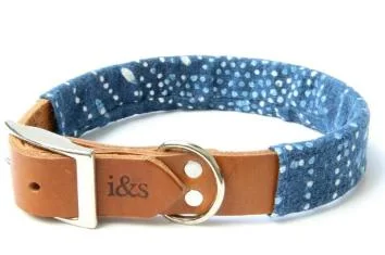 - Organic cotton dog bibsIke & Stella Dog Collar - Indigo Dyed